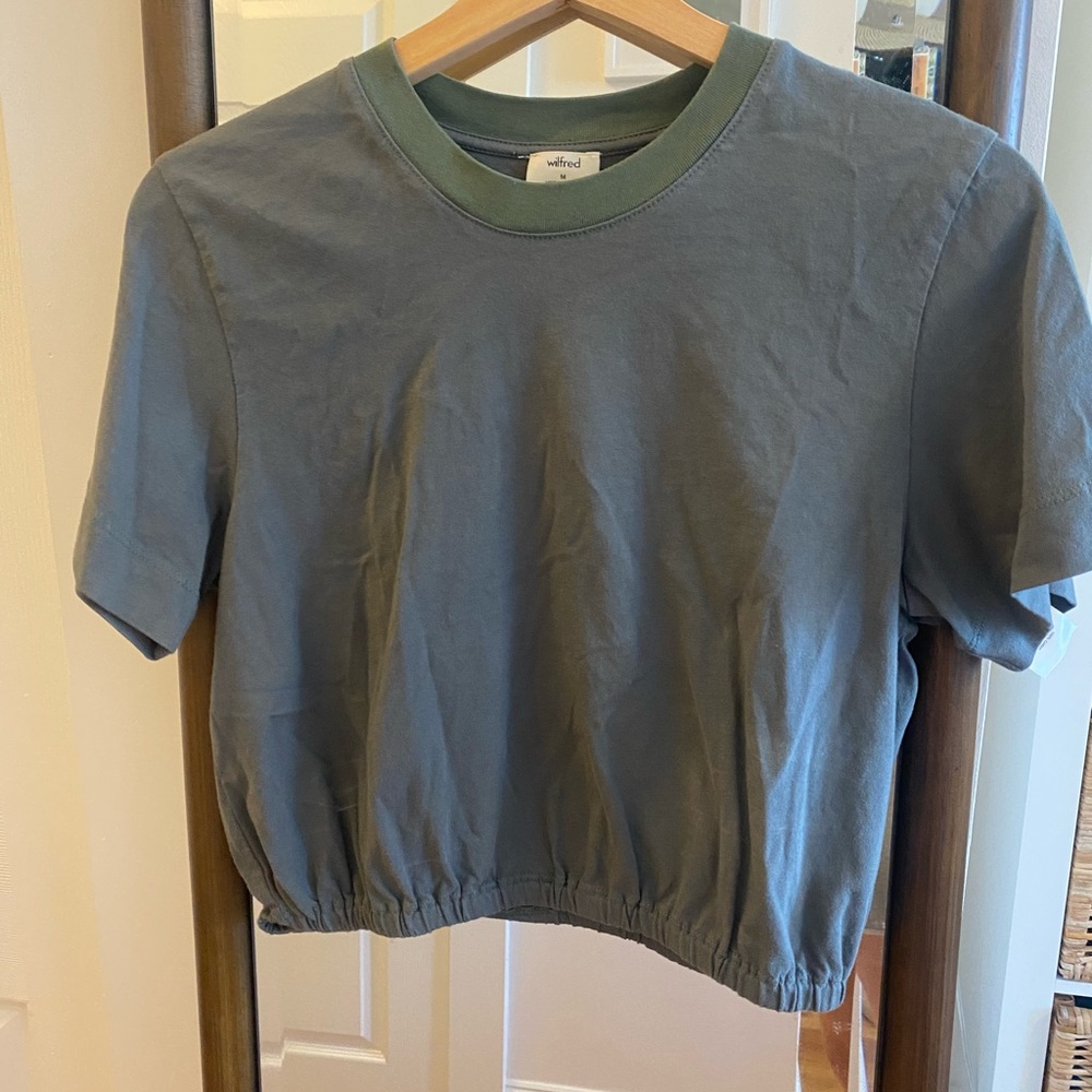 Wilfred Cropped Tee, Army Green